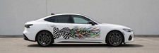 Checkered Flag Car Decals Side Decal Both Sides Vinyl Racing JDM picture