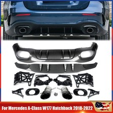 A45 Rear Bumper Diffuser&Tailpipes For Mercedes-Benz AClass W177 Hatchback 18-22 picture