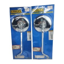 NOS Emgo Right & Left Side Silver Mirrors Compatible W/ Honda CB Models 20-30610 picture