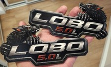 Lobo 5.0L Fender Emblems 3D Textured Wolf Badges for F150, 5.0 Coyote Agressive  picture