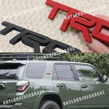 W/TRD Letter Fender Side Emblem Left Right Badge 3D Metal Adhesive Red / Black picture