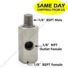 1/8” BSPT Oil Pressure Tee Sensor to NPT Adapter Turbo For Honda Mitsubishi picture