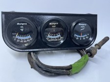 Vintage Sunpro Triple Gauge Pod Cluster Oil Pressure Water Temp Amps picture