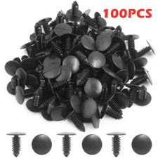 100Pcs 8mm Black Bumper Clips Auto Hole Plastic Rivets Fastener Fender Push Pin picture