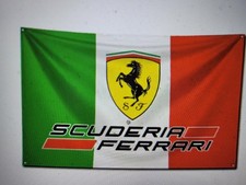 FERRARI SCUDERIA FLAGS 5FT X 3FT. 2 GROMMETS. DINO, 308GT ENZO 512 BOXER 348 F1. picture
