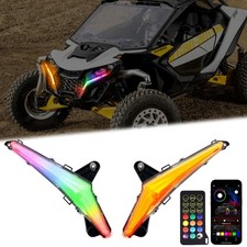 RGB LED Fang Lights DRL for Can-Am Maverick R 24-26 MAX X RS Chasing Music Sync picture