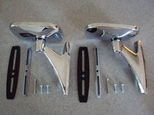 CHROME Rectangular MIRRORS MUSCLECAR RESTOMOD HOT ROD Auto CLASSIC NOS R picture