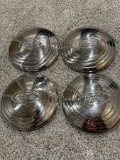 1932-33 Dog Dish Ford 4-cylinder Hub Caps After Market Licensed 5 3/4” Outer picture