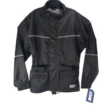 New BILT Black Medium Tornado Waterproof Motorcycle Rain Jacket NWT  picture