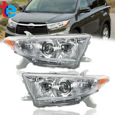 Halogen Headlight For 2011-2013 Toyota Highlander Chrome Housing Left+Right Side picture