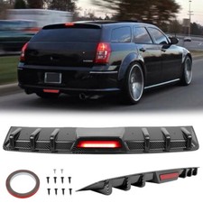 For Dodge Magnum SRT8 RT SXT Carbon Fiber Rear Bumper Diffuser Spoiler w/ Light picture