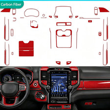 60Pcs Red carbon fibre full interior kit for RAM 1500 2500 3500 2019-2024 picture