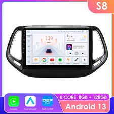 8+128G For Jeep Compass 2017-2020 CarPlay Radio Android14 Car Stereo GPS WiFi AM picture