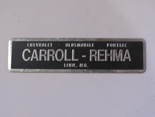 Vintage Carroll-Rehma Chevrolet Linn Missouri Metal Dealer Badge Emblem Tag MO picture