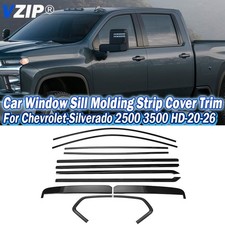 For Chevy Silverado 2500 3500 HD 20-26 Gloss Black Window Trim Cover Set 12Pcs picture