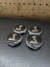 OEM BLACK 4 x 54mm Shelby Cobra Emblem Logo Alloy Wheel Rim Center Cap Hub (4) picture