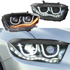Pair LED Projector Headlights For Toyota Highlander 2008-2010 Sequential Lamps picture