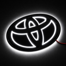 TOYOTA LED 5D Emblem Logo WHITE 6.3in × 4.3in (160mm × 110mm) PRIUS Camry picture