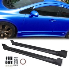 Fits 8th gen Honda Civic Sedan 2006-2011 PP Mugen RR Style Side Skirts ABS Black picture