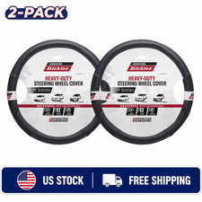 2 Pack Genuine Dickies Carbon Fiber Dura Grip Black Steering Wheel Cover picture
