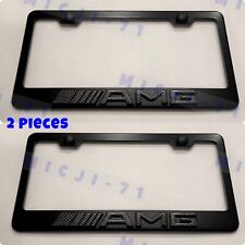 X2 3D AMG Mercedes Benz Emblem Stainless Steel License Plate Frame Holder Tag picture