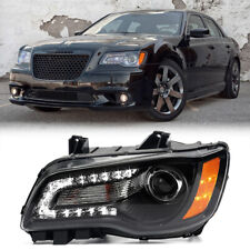 For 2011-2014 Chrysler 300 Black Halogen LED DRL Headlight Headlamp Driver Left picture