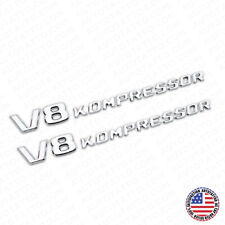 2x Mercedes 03-11 OEM Chrome V8 Kompressor Side Fender Logo Marker Emblem Badge picture