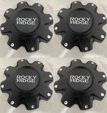 4 - Rocky Ridge Black Wheel Center Cap C8189B01CAP C10181B C8189B04CAP C10181C picture