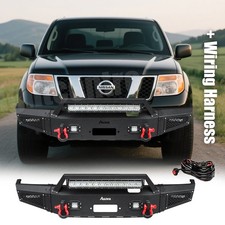 Off-Road For 2005-2022 Nissan Frontier Front Bumper w/Winch Plate&Lights & Wire picture