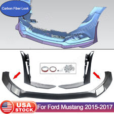 For 2015-17 Ford Mustang Coupe Front Bumper Lip Splitter & Winglets Carbon Look picture