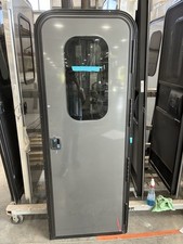 NEW CHARCOAL GRAY Lippert 950 RV Trailer DOOR w/LATCH/KEY 28 x 78 PAINT SCRATCH picture