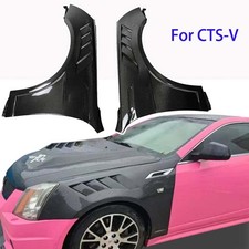 Real Carbon Fiber Side Vent Fenders Wings For Cadillac CTS-V Coupe 2011-15 Pair picture