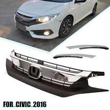 For 2016 2017 2018 Honda Civic Front Bumper Grille Grill Kit W/Chrome Eyelid picture
