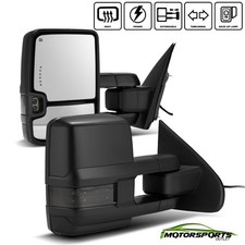 For 2014-2018 Silverado Sierra Power Heated Defrost Tow Mirrors Led Signal Smoke picture