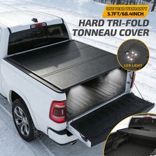 5.7FT Hard Tri-Fold Tonneau Cover for 2009-2026 Dodge Ram 1500 Water Resistant picture