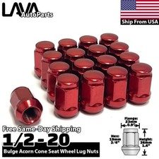 20x Red 1/2-20 Conical Lug Nut Fit Ford Explorer Taurus Mustang Ranger LTD picture