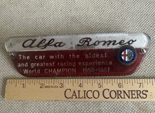 Vintage 1950’s Alfa Romeo Radio Blanking Plate. Complete W/OEM Hardware. picture