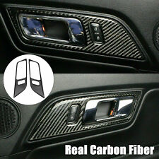 Real Carbon Fiber Interior Door Handle Trim Cover Fit For Ford Mustang 2015-2019 picture