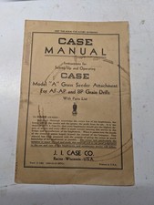 CASE TRACTOR OPERATORS MANUAL MODEL A GRASS SEEDER ATTACHMENT 1937 picture