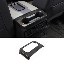 Black Wood Armrest Box Rear Cup Holder Panel Trim for Chevy Silverado 1500 2019+ picture