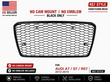 Audi A7 S7 RS7 Style 12-14 Front bumper Mesh BLACK Grille Honeycomb W/ Quattro picture