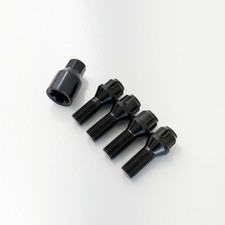 (4) 14x1.5 M14x1.5 40mm Black Conical Cone Seat Wheel Lug Bolt Locks picture