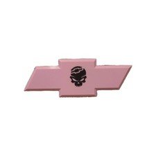 1975-79 Chevy Pink Truck Grille Emblem | Skull Bowtie Badge | C10 K10 C/K | PETG picture