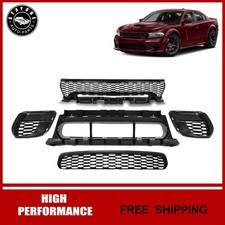For 2020-2023 Dodge Charger SRT Front Upper & Lower Grille With Fog Light Covers picture