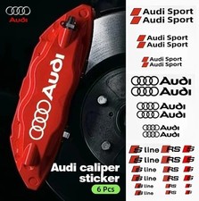 6Pcs Car Goods Brake Caliper Sticker Heat Resistant Decals for Audi Sline picture