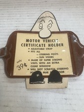 Vintage Car Registration And Insurance Holder For Visor or Steering Column picture