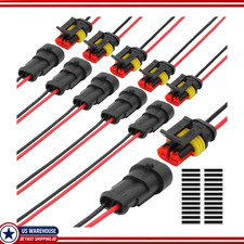 18 AWG Waterproof 2-Pin Electrical Connector Set, 6 Kits Male/Female Terminals a picture