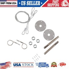 Racing Style Stainless Steel Mount Hood Pin Pins Plate Bonnet Lock Kit Universal picture