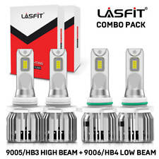 4x Lasfit 9005 9006 Combo LED Headlight High Low Beam Bulbs 6000K Cool White picture