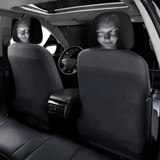 2Pcs Halloween Horror Face Printing Car Headrest Covers Universal Elastic picture